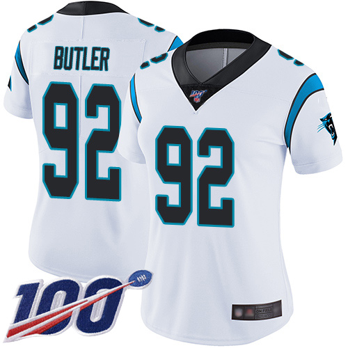 Carolina Panthers Limited White Women Vernon Butler Road Jersey NFL Football #92 100th Season Vapor Untouchable->carolina panthers->NFL Jersey